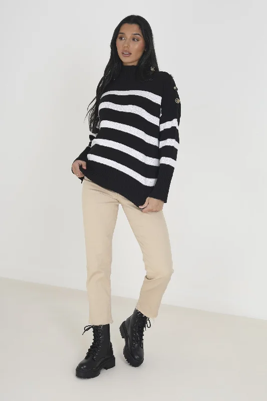 Jersey - Knitwear | Navy/Ecru | BZZ017 Laid - back Women's Vibe Laid - back Women's Vibe Jersey - Knitwear | Navy/Ecru | BZZ017 Laid - back Women's Vibe Laid - back Women's Vibe