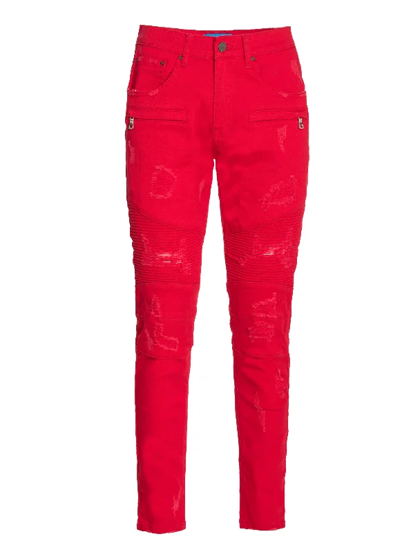 Moto Jeans distressed  in Red 7550 Refined Women's Classic  Refined Women's Classic 