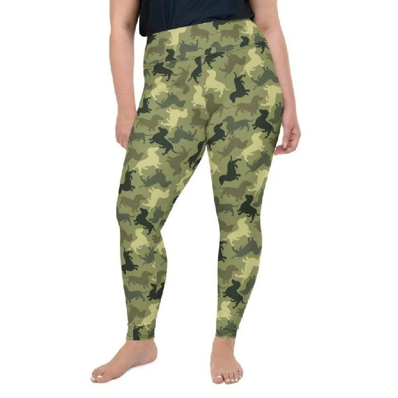 Dachshund Camo Plus Size Leggings Modern Women's  Modern Women's 