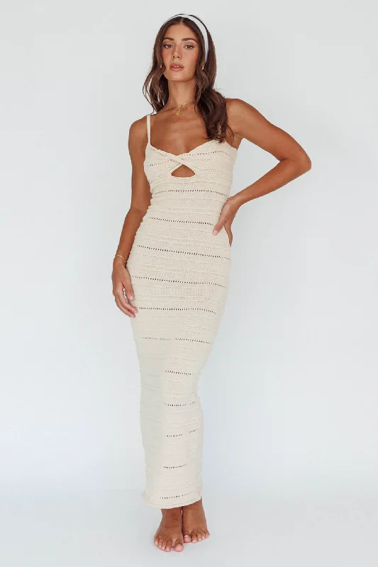 Beachside Crochet Knit Maxi Dress Oat Monochromatic All - in - one Monochromatic All - in - one Beachside Crochet Knit Maxi Dress Oat Monochromatic All - in - one Monochromatic All - in - one