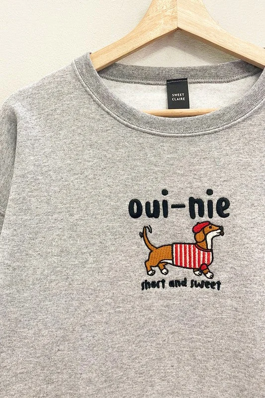 Oui-nie Embroidered Dog Sweatshirt S-XL Practical Women's Multi - Practical Women's Multi - Oui-nie Embroidered Dog Sweatshirt S-XL Practical Women's Multi - Practical Women's Multi -