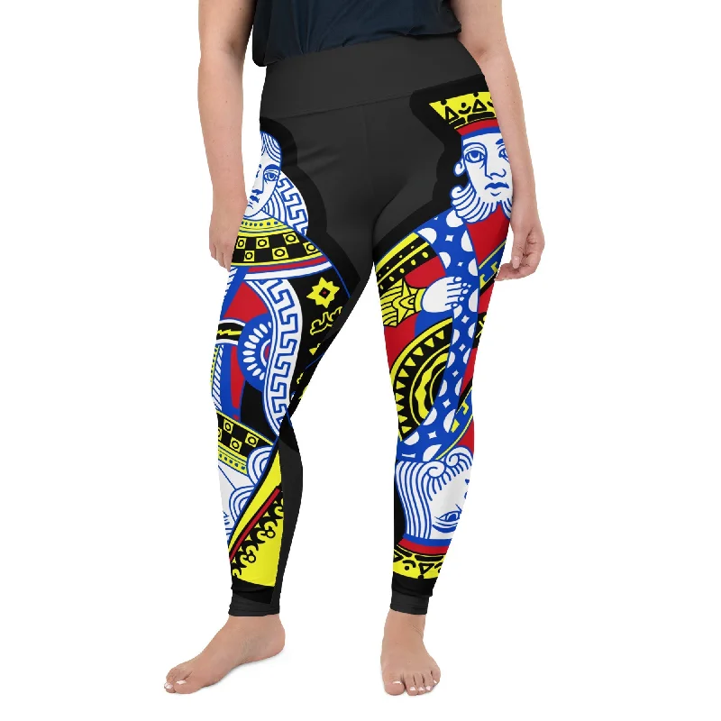 Playing Cards Plus Size Leggings Sleek Women's Metallic Sleek Women's Metallic