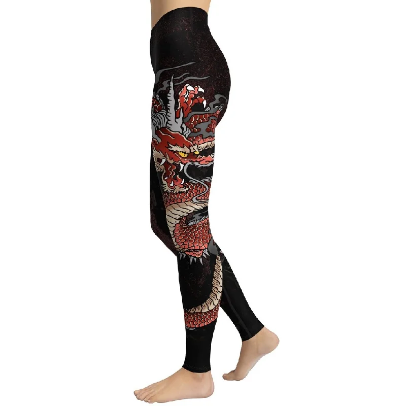 Japanese Dragon Yoga Leggings French French