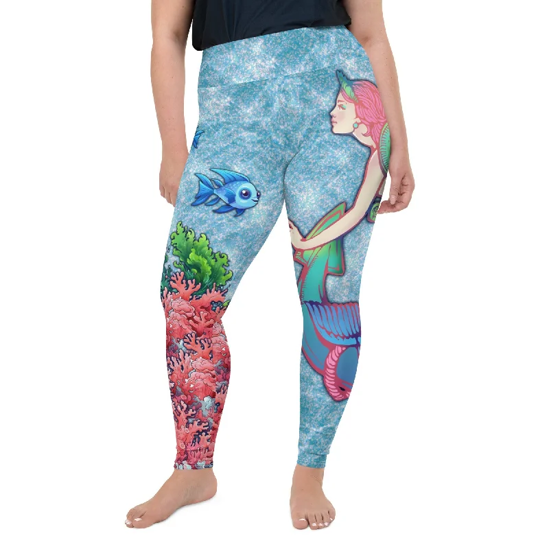 Mermaid Plus Size Leggings Athletic Women's  Athletic Women's 