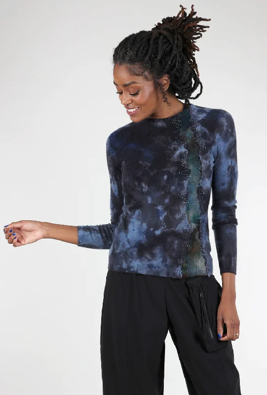 Serpentine Fitted Cashmere Crew, Steel Contemporary  Contemporary 