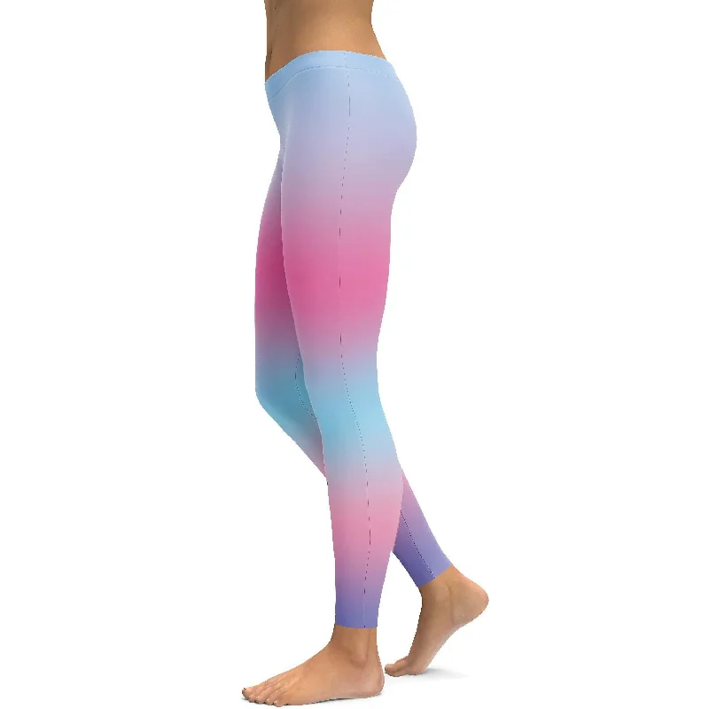 Rainbow Pastel Blue & Pink Leggings Hip Women's Retro Hip Women's Retro
