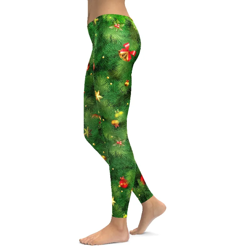 Realistic Christmas Tree Leggings Sophisticated Women's  Sophisticated Women's 