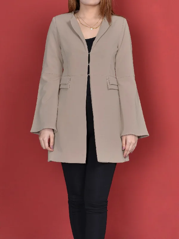 Long Beige Coat Business Business