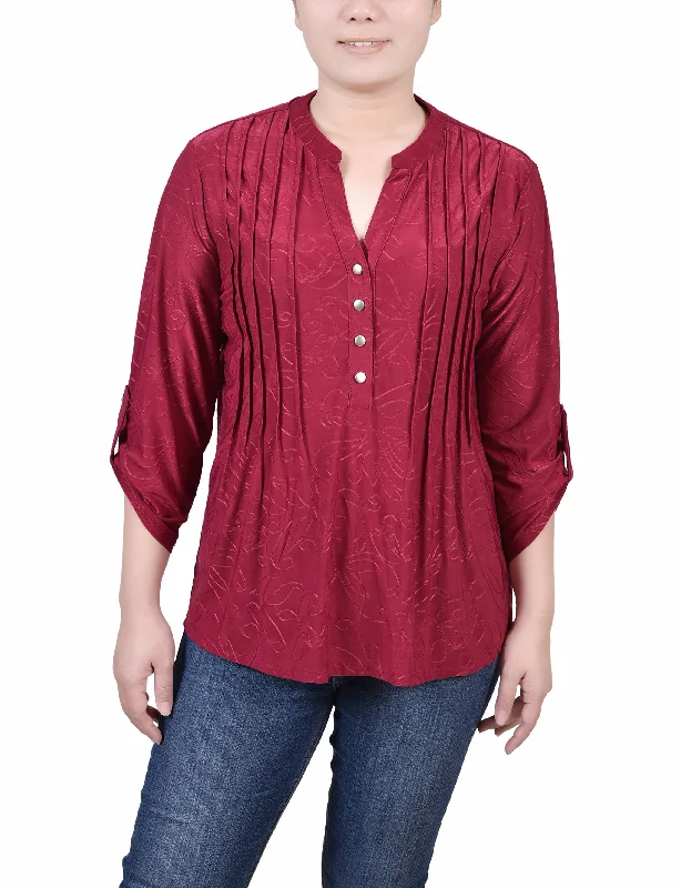 Petite 3/4 Roll Tab Pullover Top Sophisticated Women's Tailored Sophisticated Women's Tailored Petite 3/4 Roll Tab Pullover Top Sophisticated Women's Tailored Sophisticated Women's Tailored