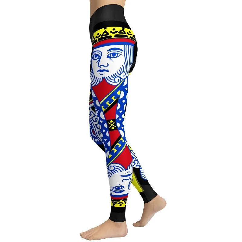 Playing Cards Yoga Leggings British Gentlewoman Style British Gentlewoman Style