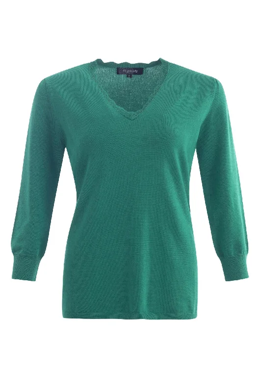 V neck with scallop edge Jersey | JADE | 5734AR Cool Women's Skate Cool Women's Skate V neck with scallop edge Jersey | JADE | 5734AR Cool Women's Skate Cool Women's Skate