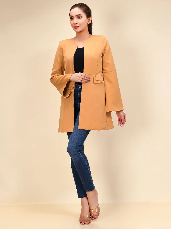 Bell Sleeved Coat - Mustard Athletic Women's  Athletic Women's 