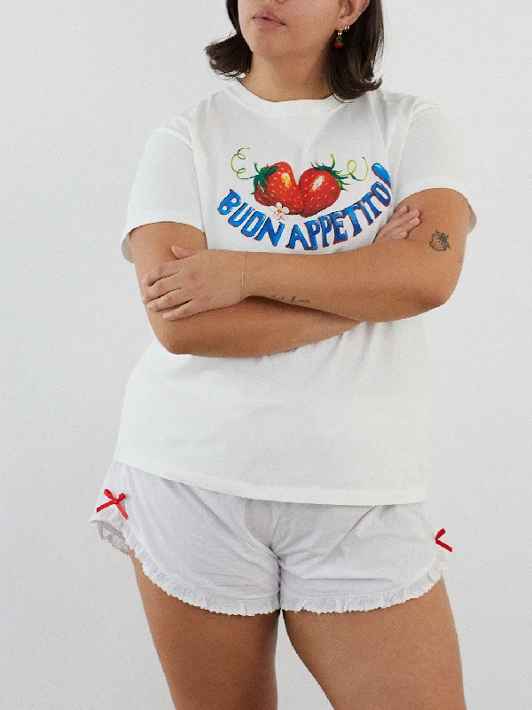 Buon Appetito Tee - White Relaxed Women's Beachy Relaxed Women's Beachy