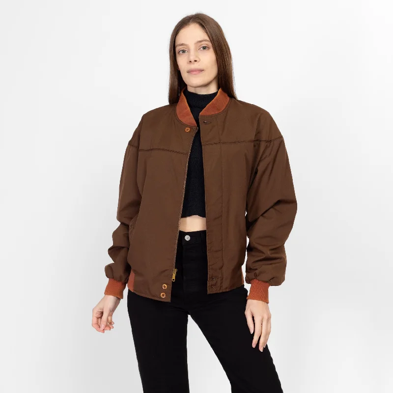 Med-Lrg 80s Two Tone Brown Harrington Jacket Unisex Sharp Women's Italian Sharp Women's Italian Med-Lrg 80s Two Tone Brown Harrington Jacket Unisex Sharp Women's Italian Sharp Women's Italian