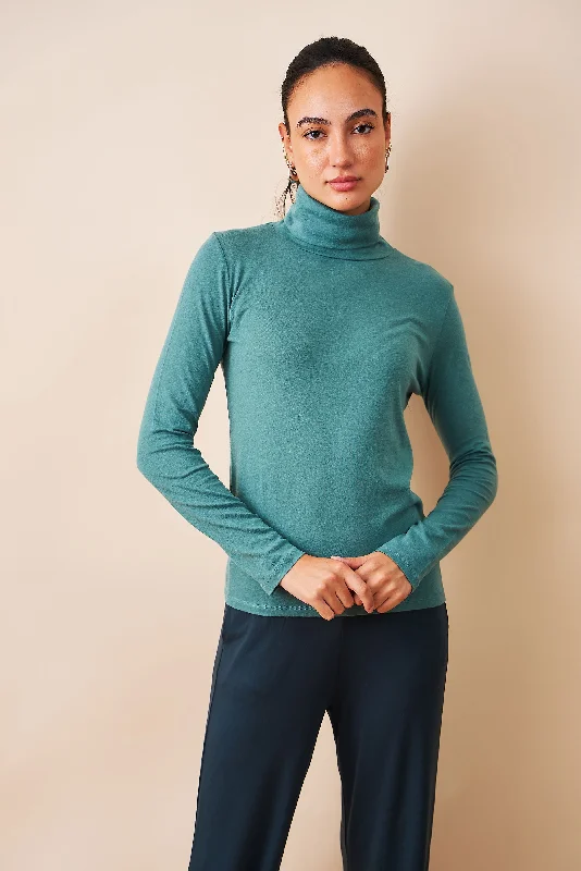 Majestic Cotton/Cashmere Long Sleeve Turtleneck in Agave Modern Women's Tech Modern Women's Tech Majestic Cotton/Cashmere Long Sleeve Turtleneck in Agave Modern Women's Tech Modern Women's Tech