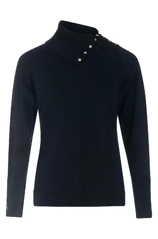 Cowl neck Touch of Wool Jersey | Black | 6344ZZ Gym Gym