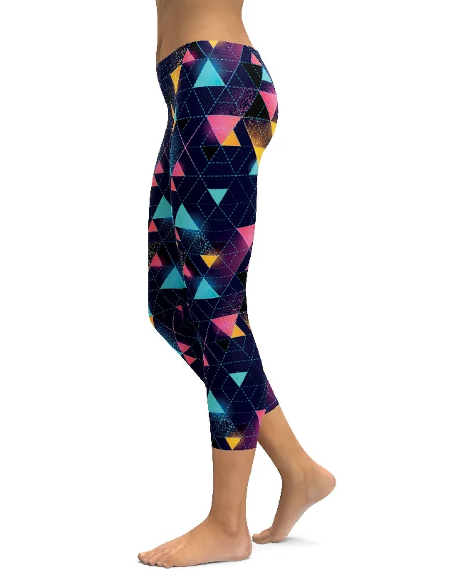 Neon Triangle Rave Capris Bold Women's Statement Bold Women's Statement