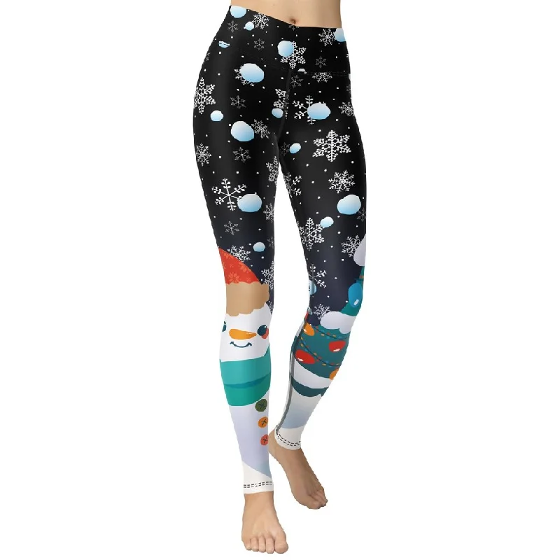 Snowy Christmas Yoga Leggings Cool Women's Skate Cool Women's Skate