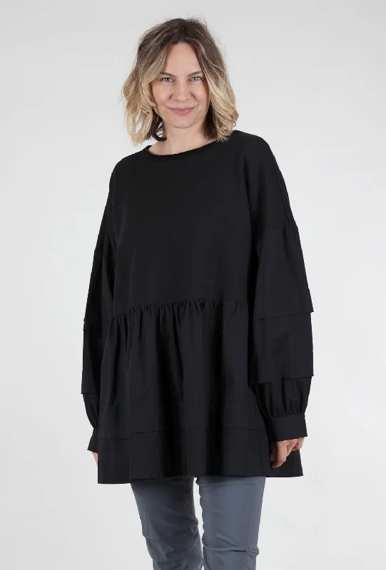 Zooey Babydoll Sweatshirt, Black Refined Women's Hand - crafted Refined Women's Hand - crafted Zooey Babydoll Sweatshirt, Black Refined Women's Hand - crafted Refined Women's Hand - crafted