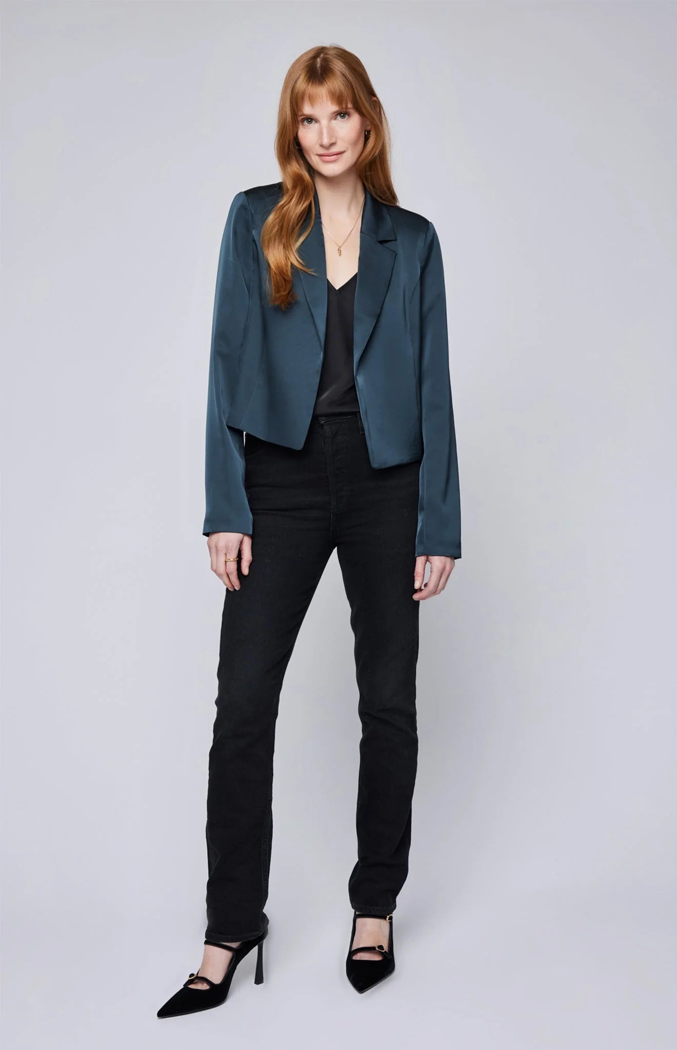 Natalie Satin Blazer Scandinavian Scandinavian