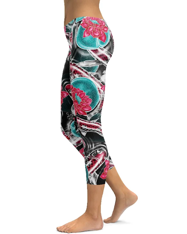 Colorful Koi Fish Capris Rugged Women's Outdoor  Rugged Women's Outdoor 