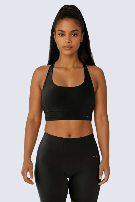 W SunSoft Stringy Crop Top Bra - Black European European