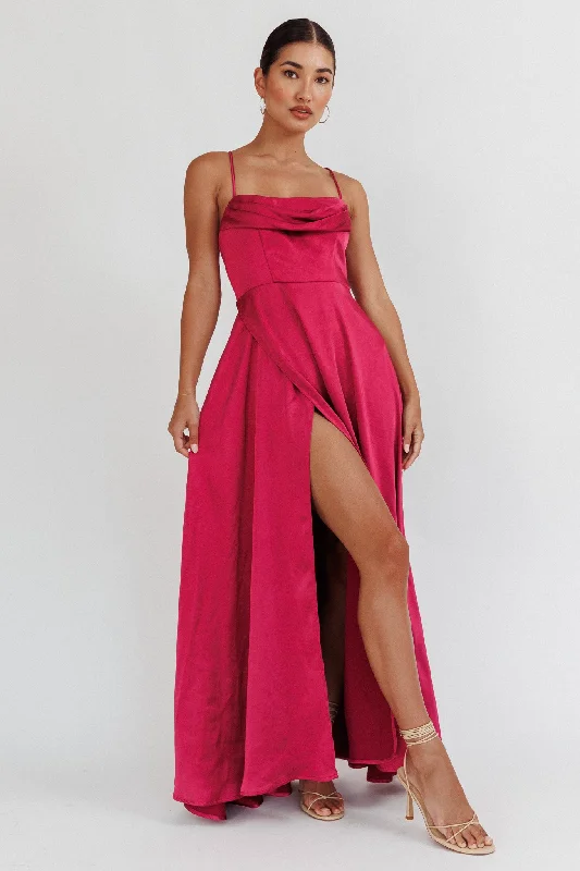 Inner Light Gathered Bust Split Maxi Dress Wine Earthy Women's Hemp - based Earthy Women's Hemp - based Inner Light Gathered Bust Split Maxi Dress Wine Earthy Women's Hemp - based Earthy Women's Hemp - based