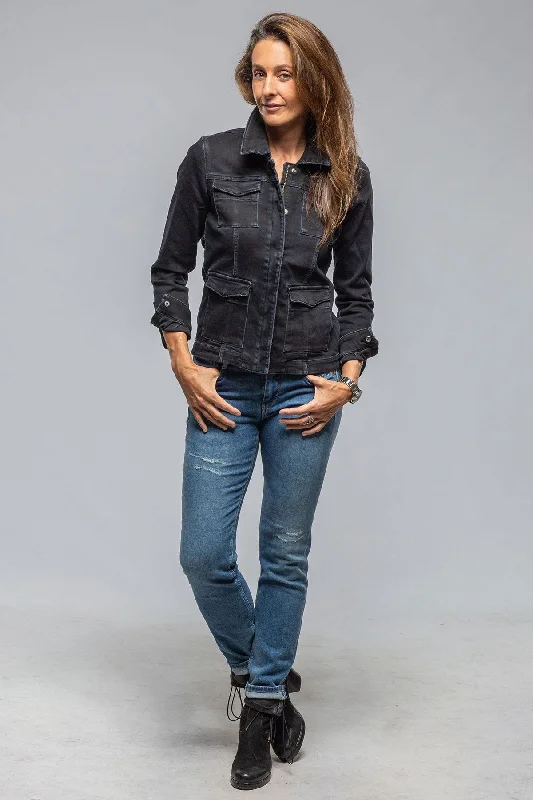 Beale Over-Dyed Denim Jacket In Nero Stylish Women's Tropical  Stylish Women's Tropical 
