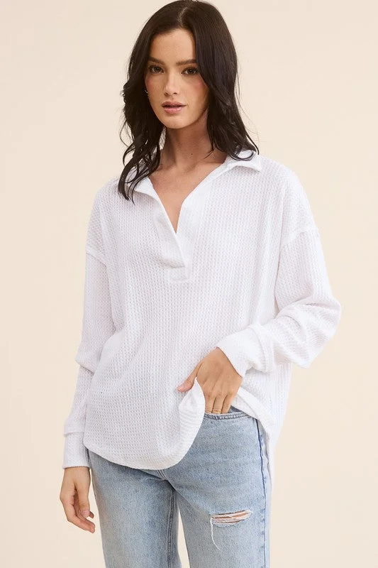 Daisy Waffle V-Neck Tunic Earthy Women's Hemp - based Earthy Women's Hemp - based