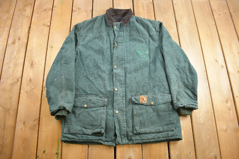 Vintage 1990s Carhartt Green Ranch Coat Laid - back Women's Vibe Laid - back Women's Vibe