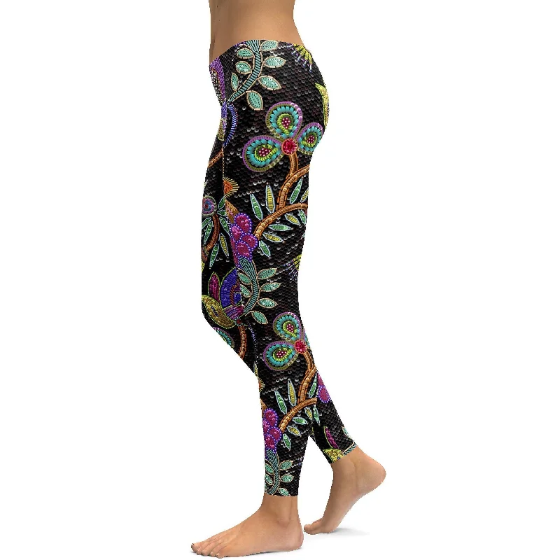 Faux Sequins Flower Leggings Classic Women's Tweed Classic Women's Tweed