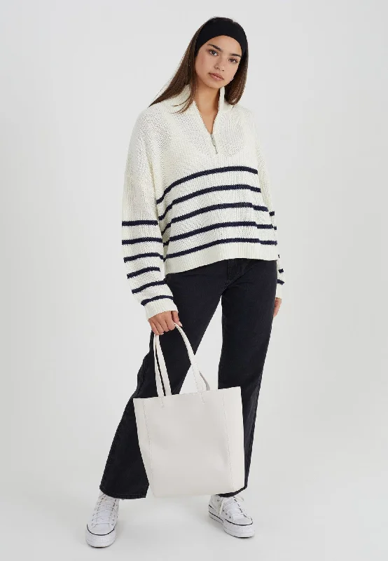 Jersey - Knitwear | WHITE/NAVY | BZZ019 Modern Women's  Modern Women's 