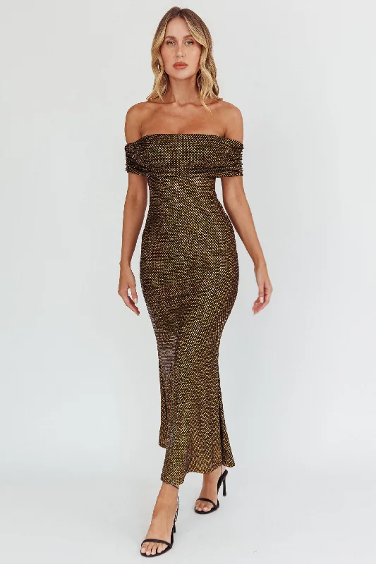 Kailey Off-Shoulder Maxi Dress Spangle Black Dynamic Women's High - energy Dynamic Women's High - energy Kailey Off-Shoulder Maxi Dress Spangle Black Dynamic Women's High - energy Dynamic Women's High - energy