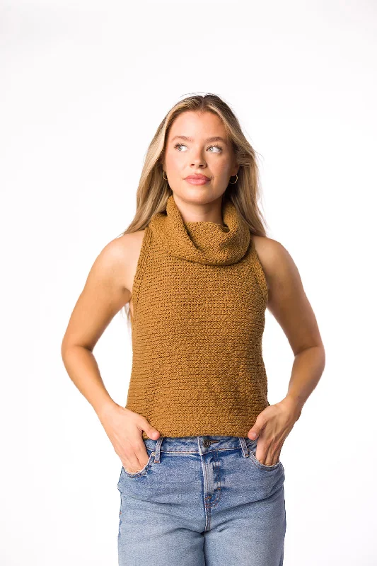 Salma Sweater Crop Top in Coffee Australian Beach Australian Beach