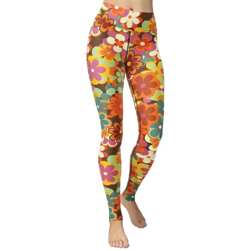 70s Flower Pattern Yoga Leggings Practical Women's Quick - dry Practical Women's Quick - dry 70s Flower Pattern Yoga Leggings Practical Women's Quick - dry Practical Women's Quick - dry