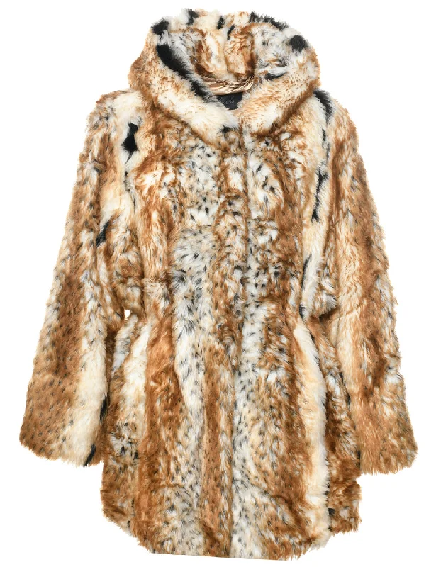 Multi-colour Faux Fur Coat - L Disco Disco