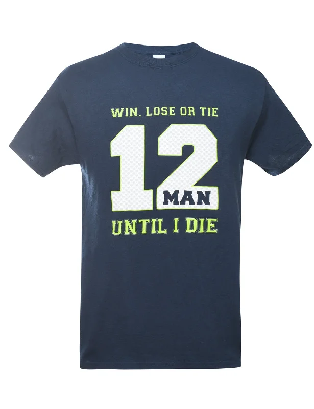 Win, Lose Or Tie Until I Die Printed T-shirt - M Youthful Women's Anime - inspired Youthful Women's Anime - inspired