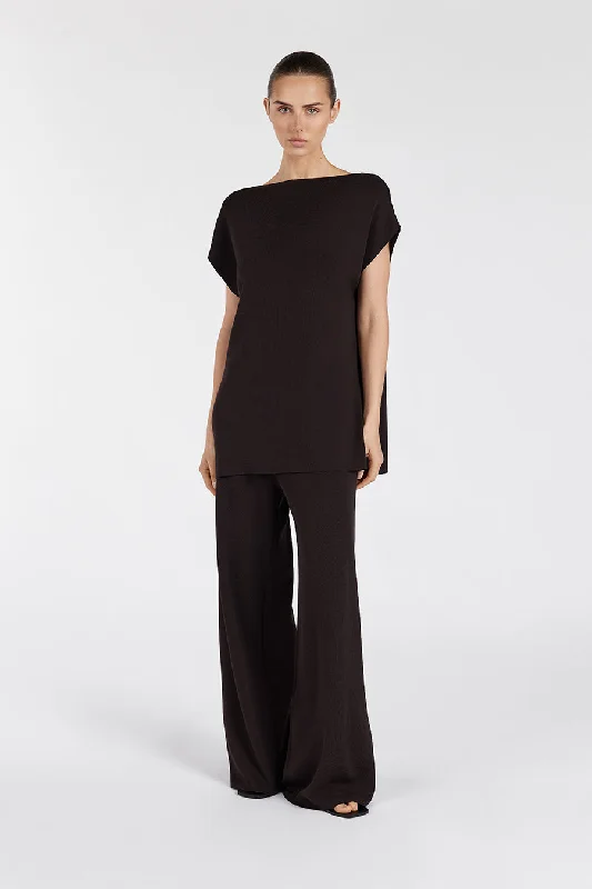 MABLE BITTER CHOC LONGLINE KNIT TOP Classic Women's Pin - striped Classic Women's Pin - striped MABLE BITTER CHOC LONGLINE KNIT TOP Classic Women's Pin - striped Classic Women's Pin - striped