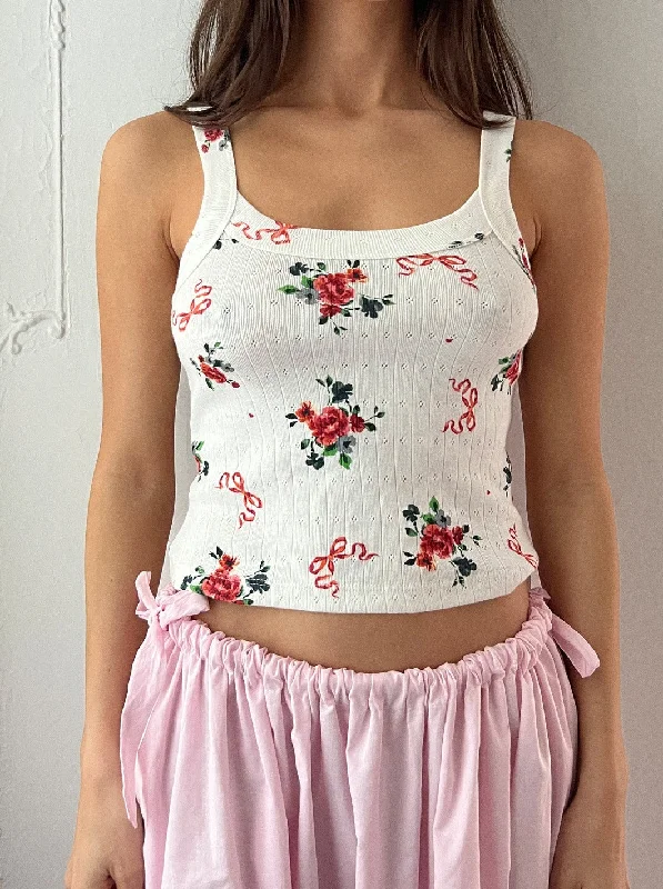 Harley Pointelle Tank - Pointelle Bouquet Youthful Women's Pop Youthful Women's Pop