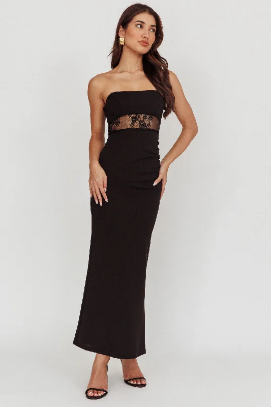 Lilliana Strapless Lace Maxi Dress Black Refined Women's Hand - crafted Refined Women's Hand - crafted Lilliana Strapless Lace Maxi Dress Black Refined Women's Hand - crafted Refined Women's Hand - crafted