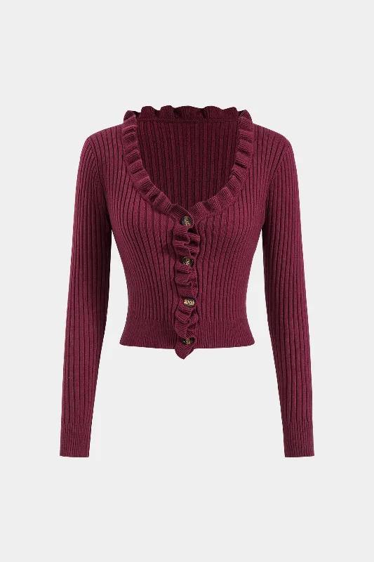 Knitted Button Long-Sleeve Top Bold Women's Animal Print Bold Women's Animal Print
