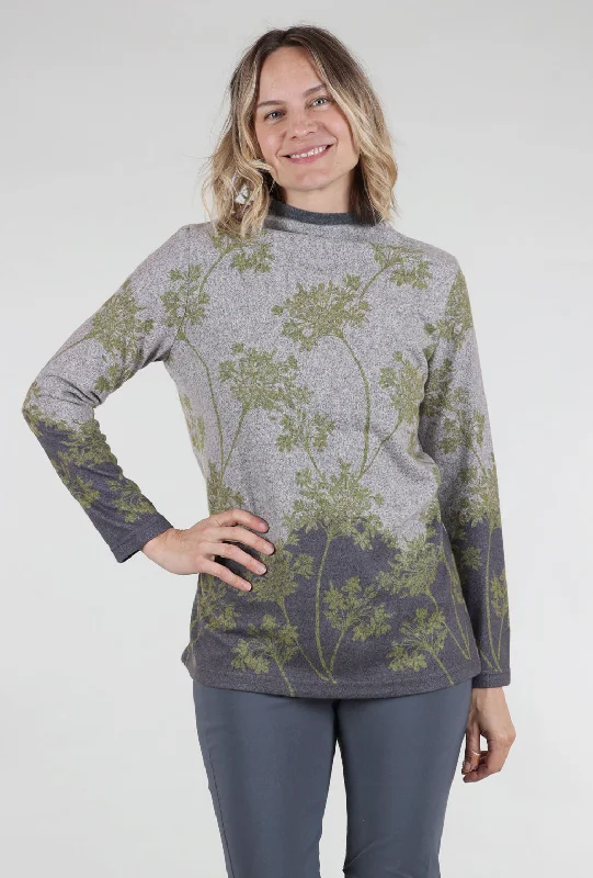 Umbrel Print Ombre Pullover, Beige/Lime Preppy Women's College Preppy Women's College