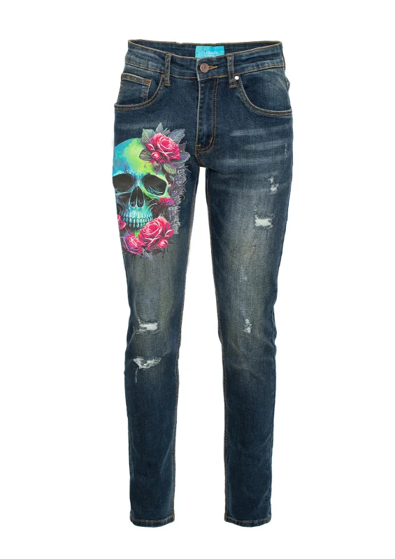 Skull LA Blue Skinny Jean 7570 Luxurious Women's High - end Luxurious Women's High - end Skull LA Blue Skinny Jean 7570 Luxurious Women's High - end Luxurious Women's High - end