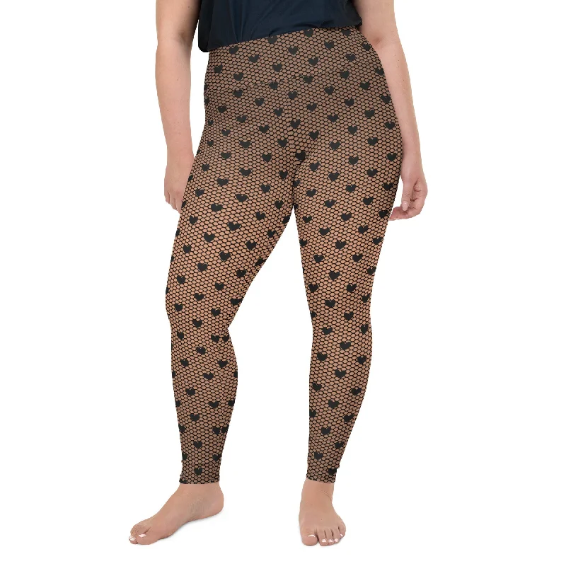 Fishnet Tights Print Plus Size Leggings Feminine Women's Soft  Feminine Women's Soft 