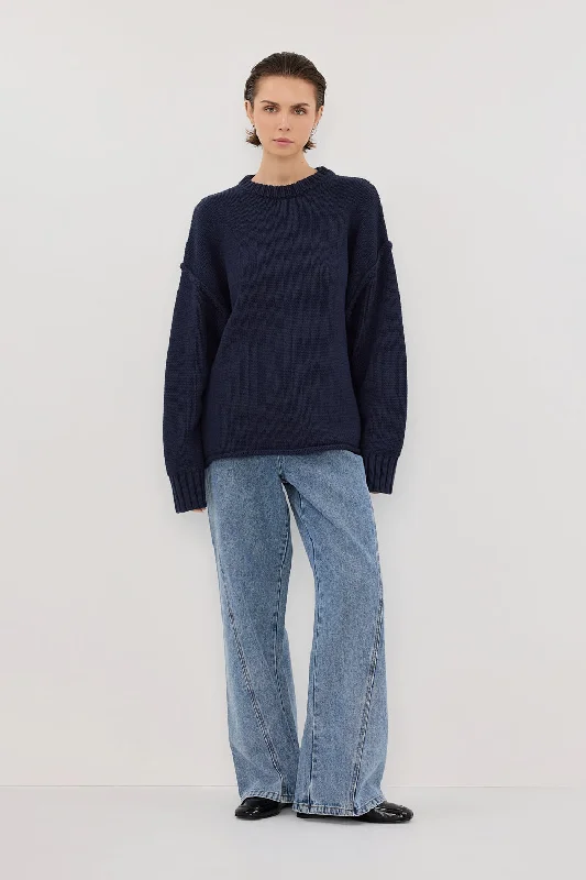 ROY NAVY LONGLINE KNIT JUMPER Cool Women's Skate Cool Women's Skate