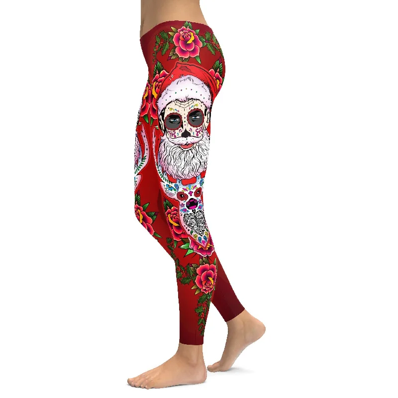 Santa & Rudolph Sugar Skull Leggings Rugged Women's Outdoor  Rugged Women's Outdoor 