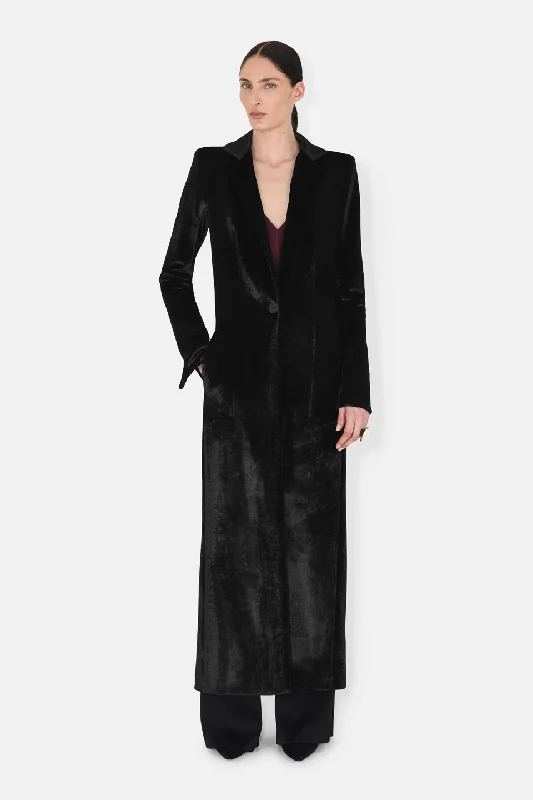 Sculpted Velvet Coat - Black Dapper Women's 1920S Dapper Women's 1920S