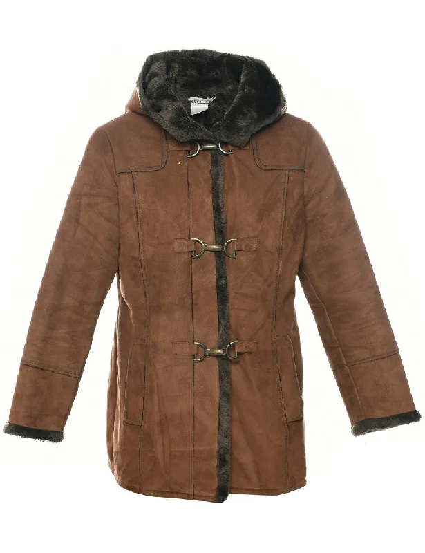 Hooded Brown Coat - S Bold Women's Statement Bold Women's Statement
