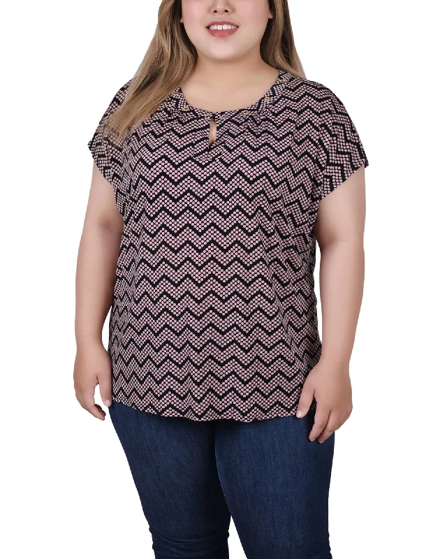 Black Lilas Zigzag Dots