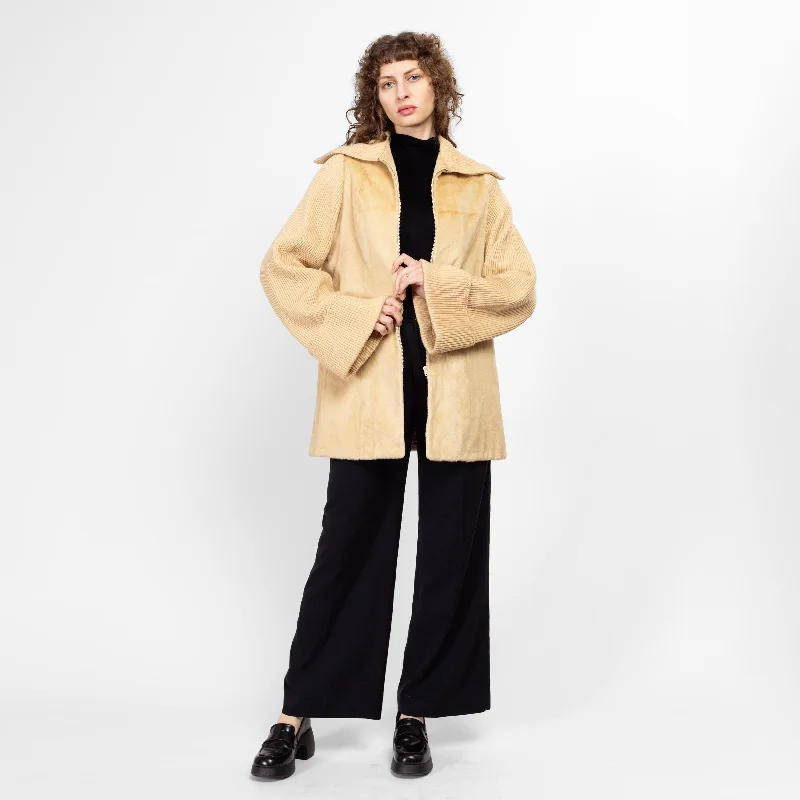 Large 70s Cream Faux Fur Knit Sportigan Sweater Sophisticated Women's Tailored Sophisticated Women's Tailored Large 70s Cream Faux Fur Knit Sportigan Sweater Sophisticated Women's Tailored Sophisticated Women's Tailored
